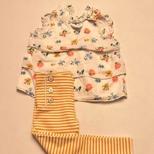 Janie and Jack girls outfit in white and yellow.